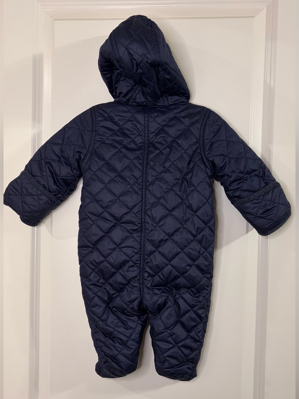 Ralph Lauren Polo Size 3M Baby Snowsuit Navy Blue Quilted Bunting - Picture 9 of 13